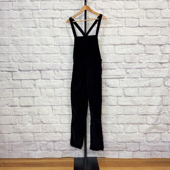 Madewell Black Velvet Skinny Overalls - Picture 1 of 5